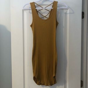 Mustard form fitting dress - U2B